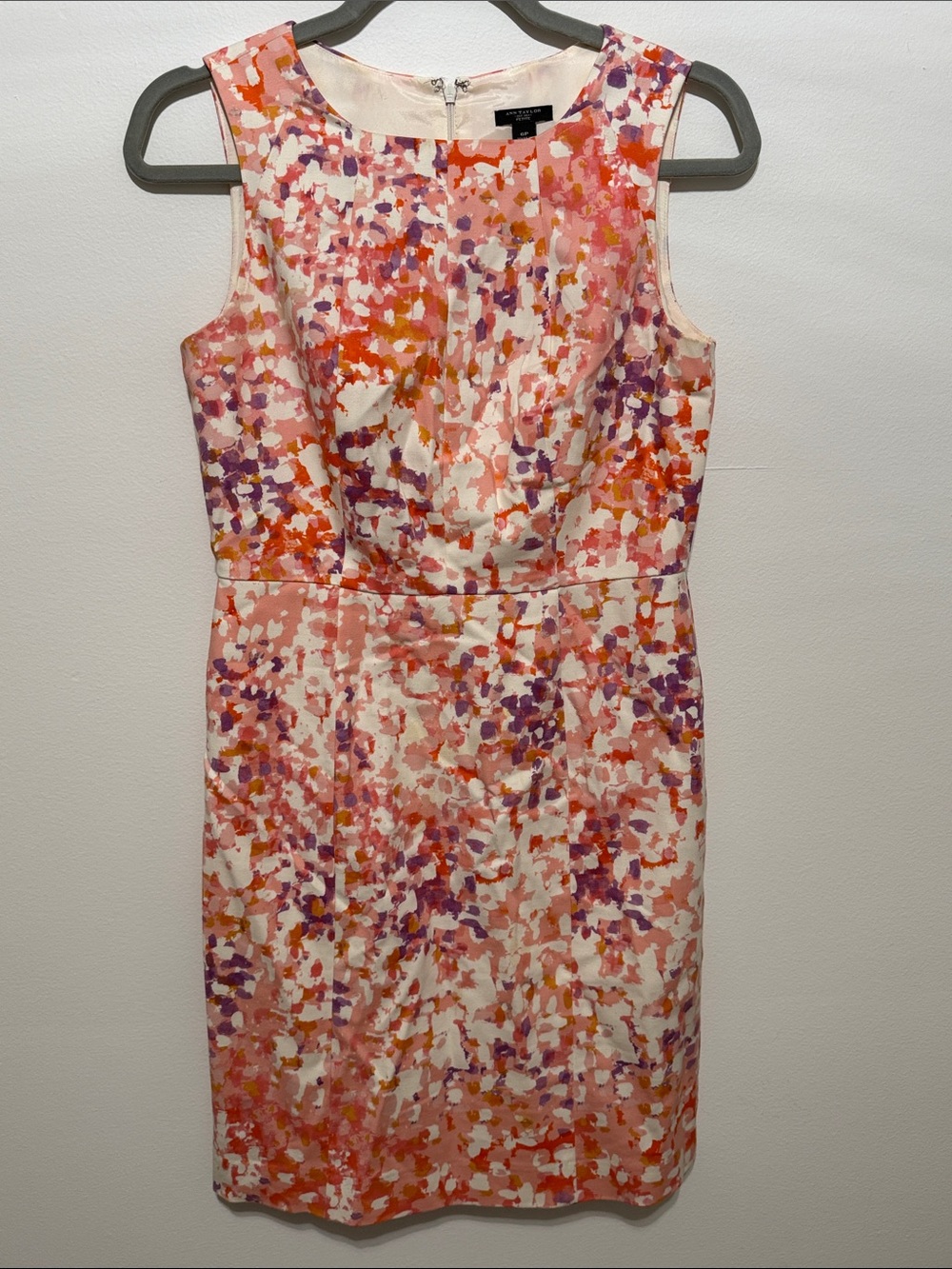 Ann Taylor Pink Multi Floral Sheath Dress